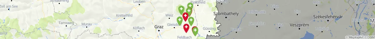 Kartenansicht für Apotheken-Notdienste in der Nähe von Bad Waltersdorf (Hartberg-Fürstenfeld, Steiermark)